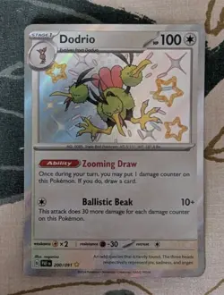 Pokemon TCG Dodrio Scarlet Violet: Paldean Fates 200/091 Holo Shiny Rare - Image 1