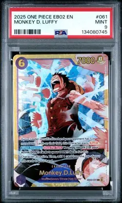 PSA 9 - 2025 One Piece EB02-061 Monkey D. Luffy - SEC Rare - Image 1
