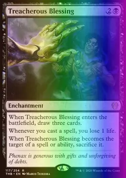 MTG Treacherous Blessing (117/412) Theros Beyond Death NM FOIL - Image 1