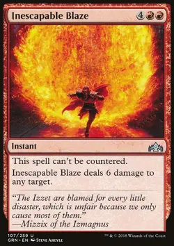 MTG Magic the Gathering Inescapable Blaze (107/291) Guilds of Ravnica NM - Image 1