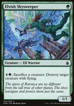 MTG Magic the Gathering Elvish Skysweeper (104/340) Commander Anthology LP - Image 1