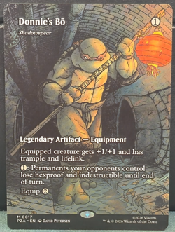 Donnie's Bo Shadowspear 17 BORDERLESS TMNT Source Material MTG NM Card Magic TCG - Image 1
