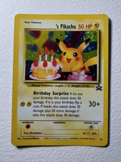 Pokemon TCG Card Birthday Pikachu Celebrations 25th Anniversary Rare Holo - Image 1