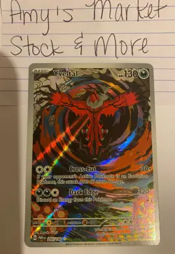Pokemon Card Yveltal 205/182 Moderately Played VG Paradox Rift IR TCG - Image 1