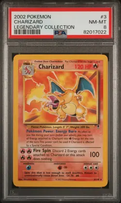 2002 POKEMON LEGENDARY COLLECTION #3 CHARIZARD PSA 8 - Image 1