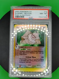 PSA 8 Slaking 12/109 EX Ruby & Sapphire Reverse Holo Rare 2003 English Pokemon - Image 4
