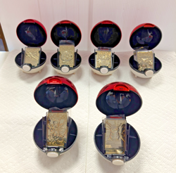 Set of Six (6) 23 K Gold-Plated Pokemon Trading Cards w/ Spheres Boxes COAs - Image 1