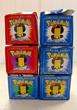Set of Six (6) 23 K Gold-Plated Pokemon Trading Cards w/ Spheres Boxes COAs - Image 2
