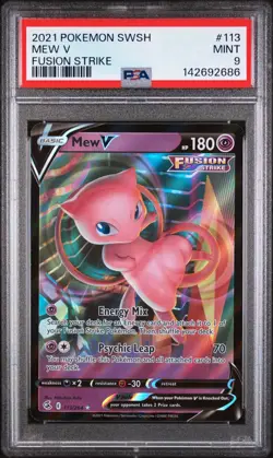 2021 POKEMON SWORD & SHIELD FUSION STRIKE #113 MEW V PSA 9 (FREE S&H) - Image 1