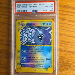Pokemon TCG Cloyster Reverse Holo Rare Expedition 008/165 2002 PSA 8 - Image 1