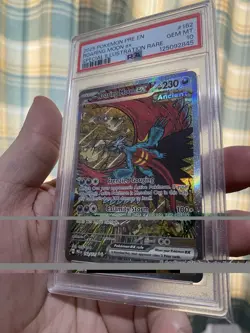 POKEMON PSA 10 2025 SV Prismatic Evolutions TCG Roaring Moon ex 162/131 SIR MINT - Image 4