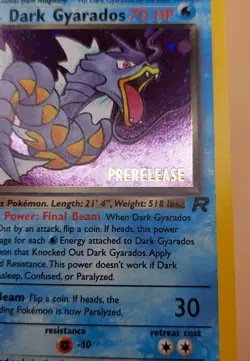 Dark Gyarados (Prerelease) Holo Rare Team Rocket 8/82 Pokemon Card - WOTC 1999 - Image 2