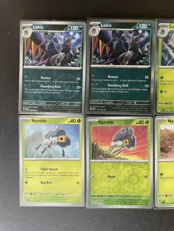 Lokix (x3/1HOLO+1RevHOLO)+Nymble (x3/1RevHOLO) 6-card mixed Pokemon lot - PWE - Image 3
