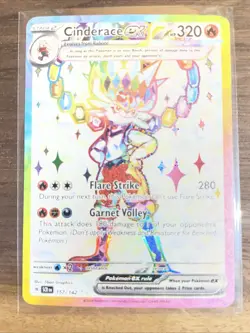 Pokemon TCG Cinderace ex 157/142 Stellar Crown Scarlet & Violet Ultra Rare NM - Image 1