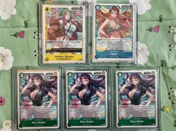 Bandai One Piece Card Game Promo Lot Jewelry Bonney Nami Nico Robin (5 Cards) - Image 1