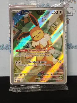 Pokemon Prismatic Black Star Promo Eevee Full Art Holo Trading Card - Image 1