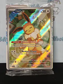 Pokemon Prismatic Black Star Promo Eevee Full Art Holo Trading Card - Image 3