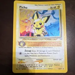 Pichu 12/111 Neo Genesis Holo Rare Unlimited 30 HP Pokemon Card 2000 - Image 1