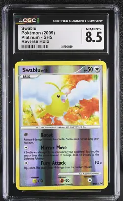 CGC 8.5 Swablu 2009 Platinum SH5 Reverse Holo Pokemon Card - Image 1
