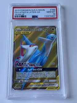 Latias & Latios GX Team UP 169/181, PSA 10 Pokemon Card - Image 1