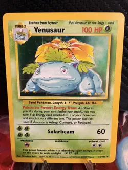 Venusaur 15/102 Base Set Holo Rare Pokemon Card WOTC 1999 LP+ - Image 1