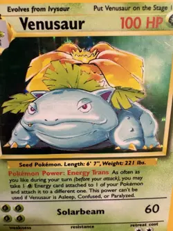 Venusaur 15/102 Base Set Holo Rare Pokemon Card WOTC 1999 LP+ - Image 2