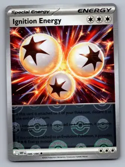IGNITION ENERGY 086/086 UNCOMMON WHITE FLARE POKEMON POKE BALL HOLO NM - Image 1