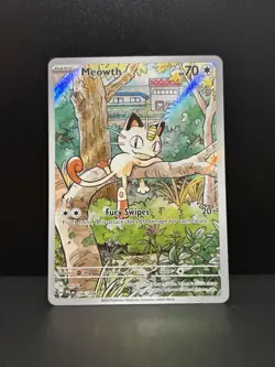 Pokemon Card Meowth 106/094 Phantasmal Flames Illustration Rare Near Mint 2 - Image 1