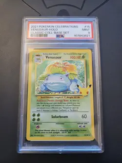 2021 Pokemon TCG Classic Collection Celebrations 15/102 Venusaur Holo PSA 9 Mint - Image 1
