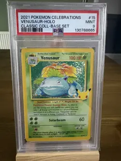 2021 Pokemon Classic Collection Celebrations 15/102 Venusaur Holo PSA 9 Mint - Image 1