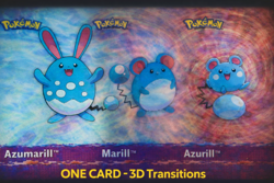 Pokemon 3D Lenticular Card Azurill Marill Azumarill 2003 Artbox - Image 1