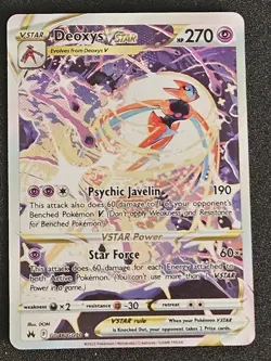 Deoxys VSTAR GG46/GG70 Crown Zenith Galarian Gallery Pokemon Card Beautiful Card - Image 1