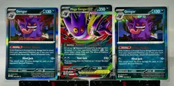 Mega Gengar ex 125/217 + 2x Gengar 050/068 Holo Promo 3 Card Lot Pokemon - Image 1