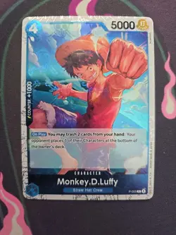 One Piece Card Game TCG - Monkey D. Luffy (P-055) PRB Pirate Flag Foil - Image 1