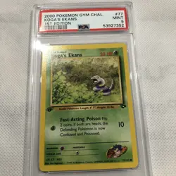 PSA 9 2000 Pokemon Gym Challenge 1st Edition Koga's Ekans Card # 77 PSA 9 Mint - Image 1