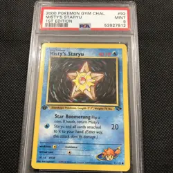 PSA 9 2000 Pokemon Gym Challenge 1st Edition Misty's Staryu Card # 92 PSA 9 - Image 1