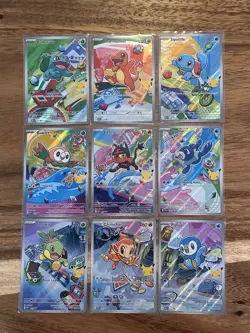 Pokemon TCG First Partner ILLUSTRATION COLLECTION 9 CARD SET Series 1 Promo's - Image 1
