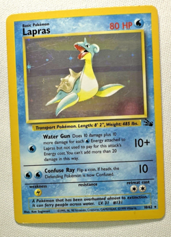 Lapras HOLO #10/62 Fossil Pokemon TCG Card MP - Image 1