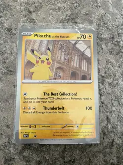 Pikachu At The Museum, Pokemon X Natural History Museum Jumbo Promo Pokemon Card - Image 1