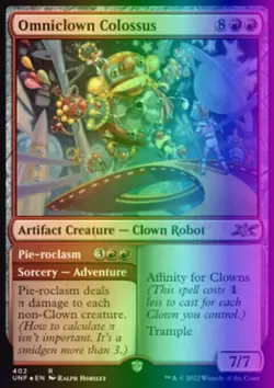 MTG Magic the Gathering Omniclown Colossus (402/654) Unfinity NM FOIL - Image 1
