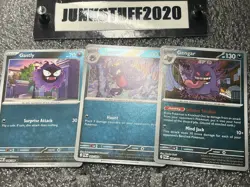 Reverse Holo Gastly 48/88 Haunter 49/88 And Gengar 50/88 Perfect Order Pokemon - Image 1