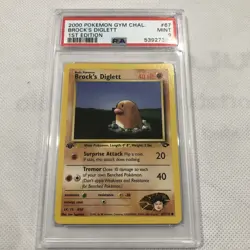 2000 Pokemon Gym Challenge 1st Edition Brock's Diglett 67/132 PSA 9 Mint - Image 1