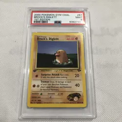 2000 Pokemon Gym Challenge 1st Edition Brock's Diglett 67/132 PSA 9 Mint - Image 2