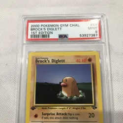 2000 Pokemon Gym Challenge 1st Edition Brock's Diglett 67/132 PSA 9 Mint - Image 3