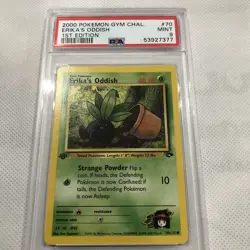 PSA 9 2000 Pokemon Gym Challenge 1st Edition Erika's Oddish # 70 PSA 9 Mint - Image 1