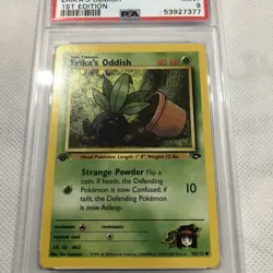 PSA 9 2000 Pokemon Gym Challenge 1st Edition Erika's Oddish # 70 PSA 9 Mint - Image 2