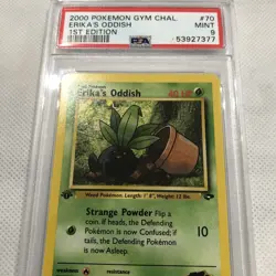 PSA 9 2000 Pokemon Gym Challenge 1st Edition Erika's Oddish # 70 PSA 9 Mint - Image 3