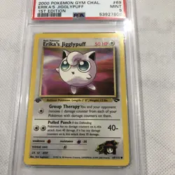 2000 Pokemon Gym Challenge 1st Edition Erika's Jigglypuff 69/132 PSA 9 Mint - Image 2
