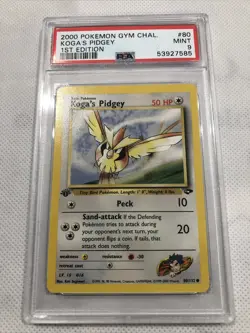 2000 Pokemon Gym Challenge 1st Edition Koga's Pidgey 80/132 PSA 9 Mint - Image 1