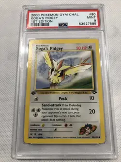 2000 Pokemon Gym Challenge 1st Edition Koga's Pidgey 80/132 PSA 9 Mint - Image 2